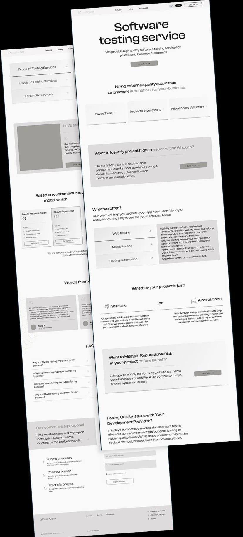 You can see a mockup of the developed site